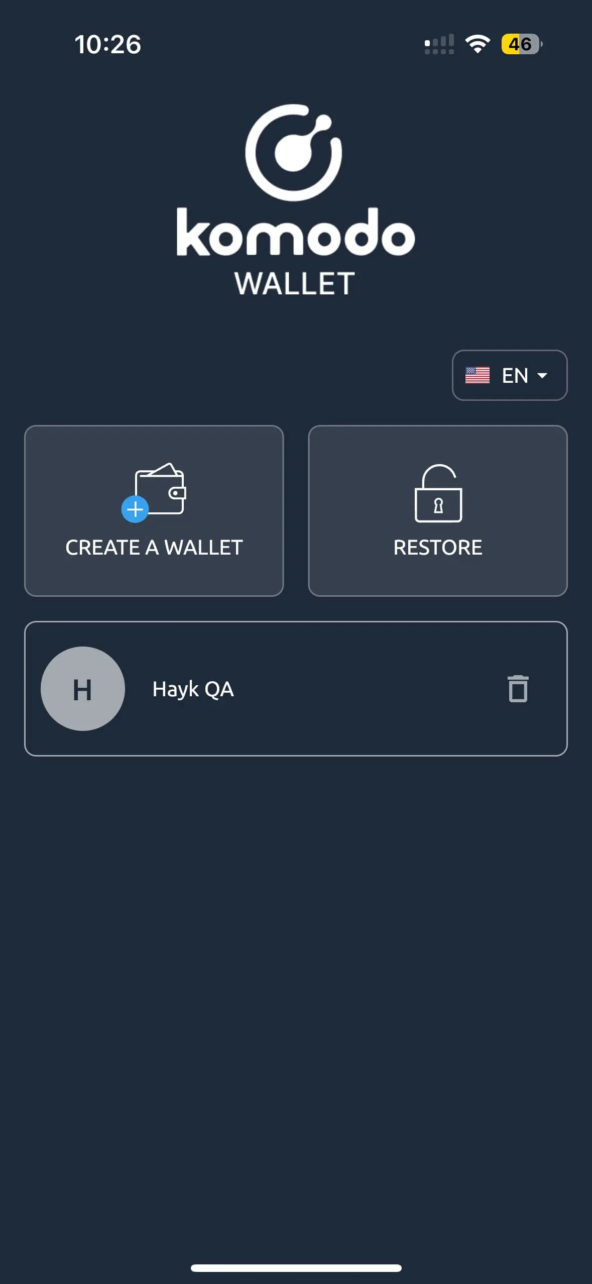 How to create a new wallet using Komodo Mobile Wallet